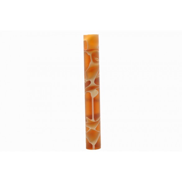 Raw variegated orange acrylic rod 150 mm x 20 mm